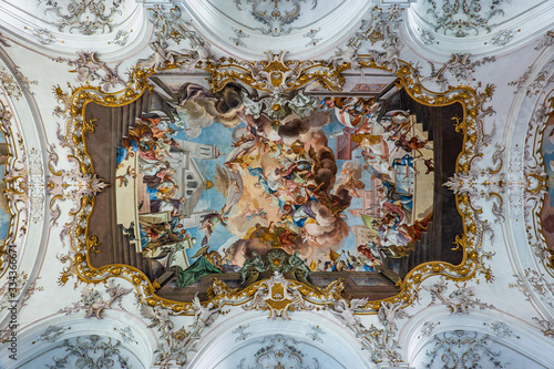 Interior of Baroque Marienmuenster Church, Diessen, Ammersee, Bavaria, Germany photo