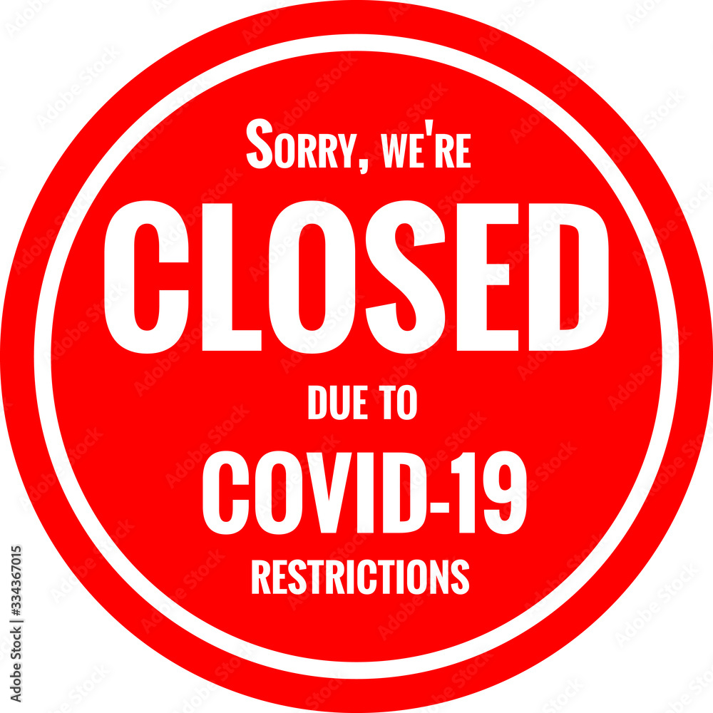 Temporarily closed sign 