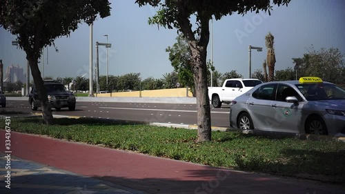 Traffic Timelapse in taken in Abu Dhabi highway. photo