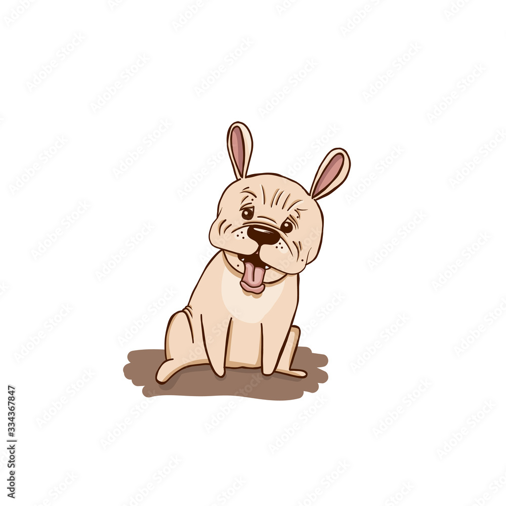 Funny hand drawn French bulldog illustration Funny hand drawn French bulldog illustration