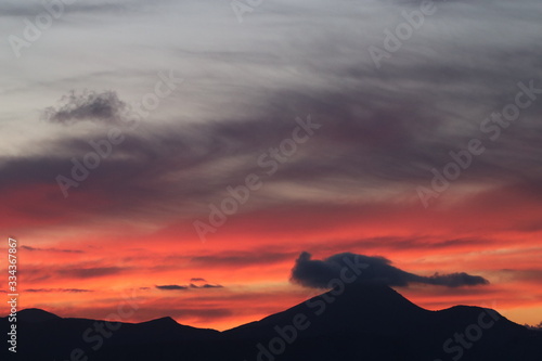 Early spring sunsets in the island of Crete