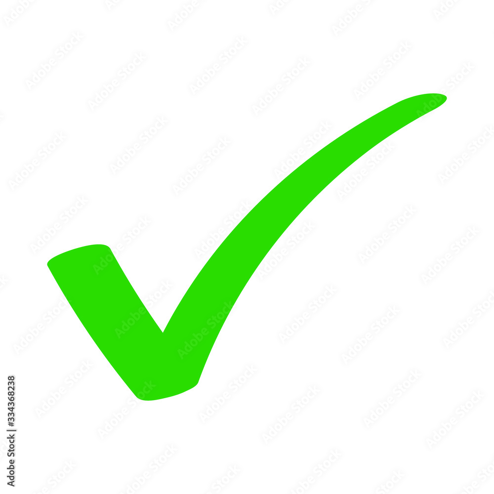 Green check mark icon. Tick symbol in green color, vector illustration. eps 10 Green check mark icon. Tick symbol in green color, vector illustration. eps 10