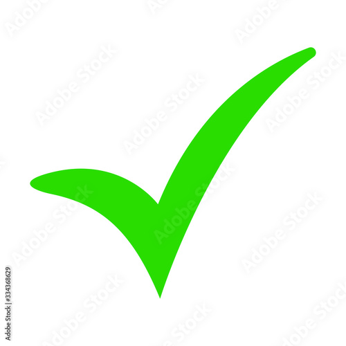 Green check mark icon. Tick symbol in green color, vector illustration. eps 10
