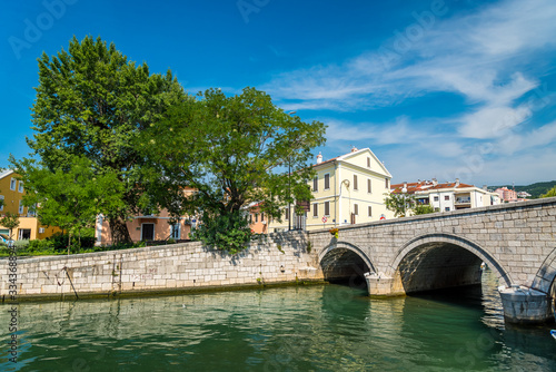 Old bridge in the centre of Crikvenica. Photography taken on a day. Crikvenica is a popular holiday resort in Kvarner riviera in Croatia
