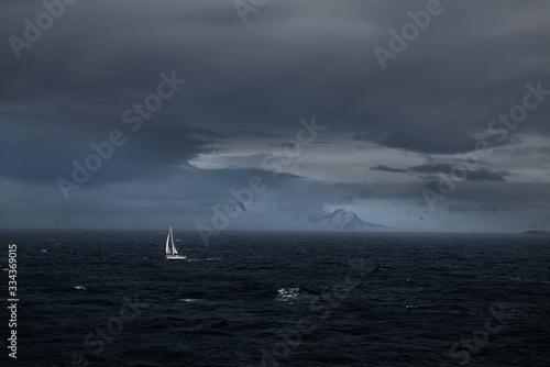 Sailing in stormy waters, Antarctic Peninsula, © Janelle