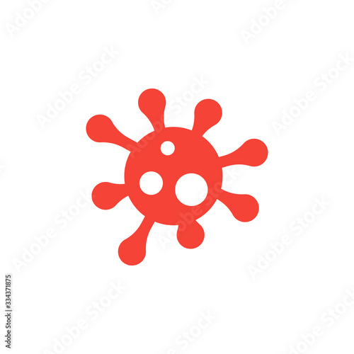 Vector virus, bacteria cell icon. Infection pandemic warning vector illustration. Red prohibit sign