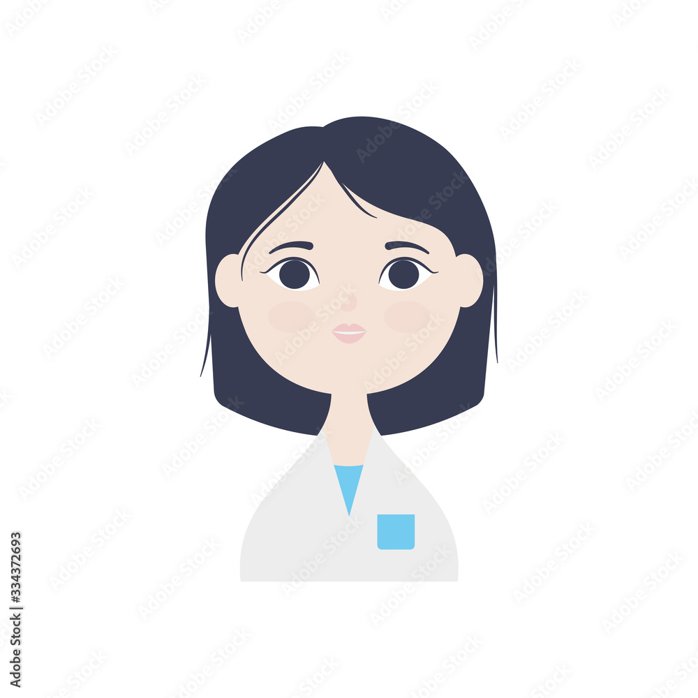 cartoon woman doctor icon, flat style cartoon woman doctor icon, flat style