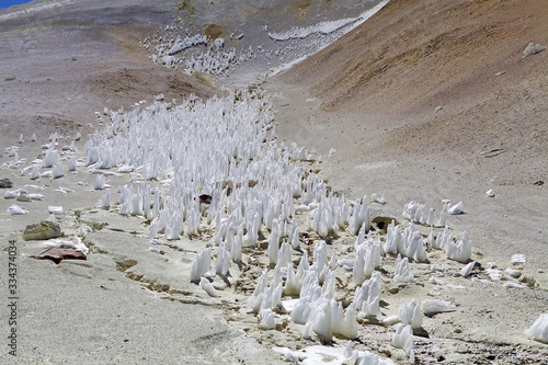 Field of penitentes along the road from La Casualidad to Mina Julia, Puna de Atacama, Argentina photo