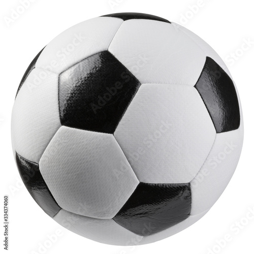 classic black and white soccer ball made of modern durable material, on a white background