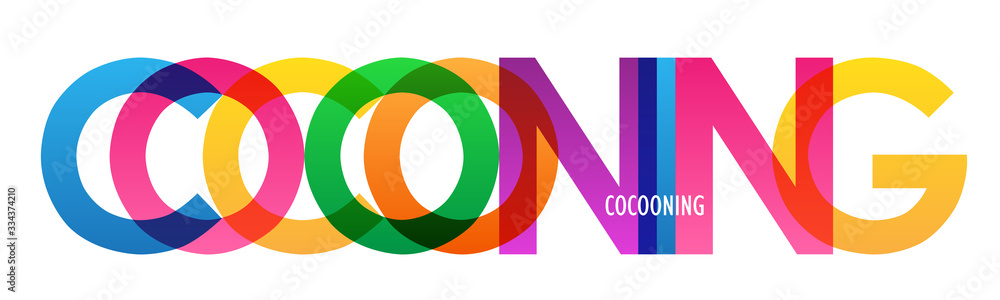 Obraz premium COCOONING colorful vector typography banner