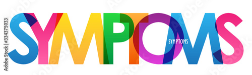 SYMPTOMS colorful vector typography banner