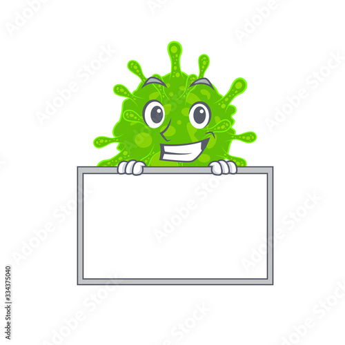 Smiley flaviviridae cartoon character style bring board