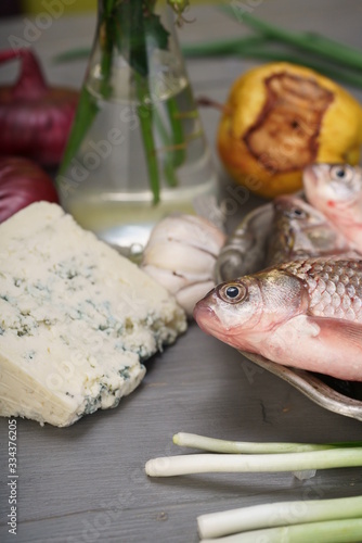 fresh fish on a cutting board