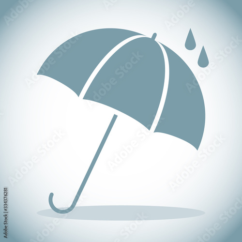 Umbrella, umbrella icon isolated on white background with shadow. Vector illustration.