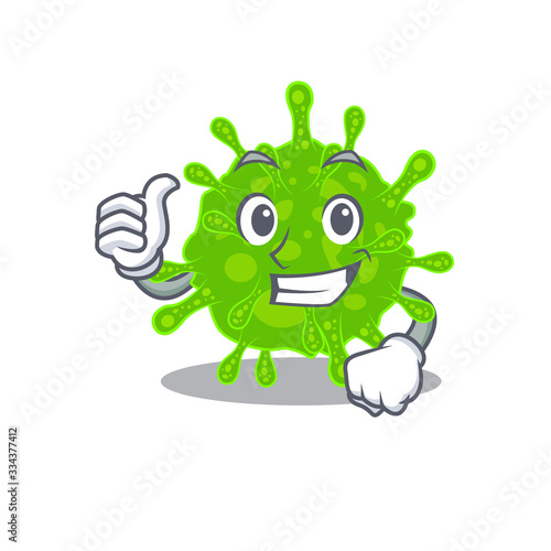 Cool flaviviridae cartoon design style making Thumbs up gesture