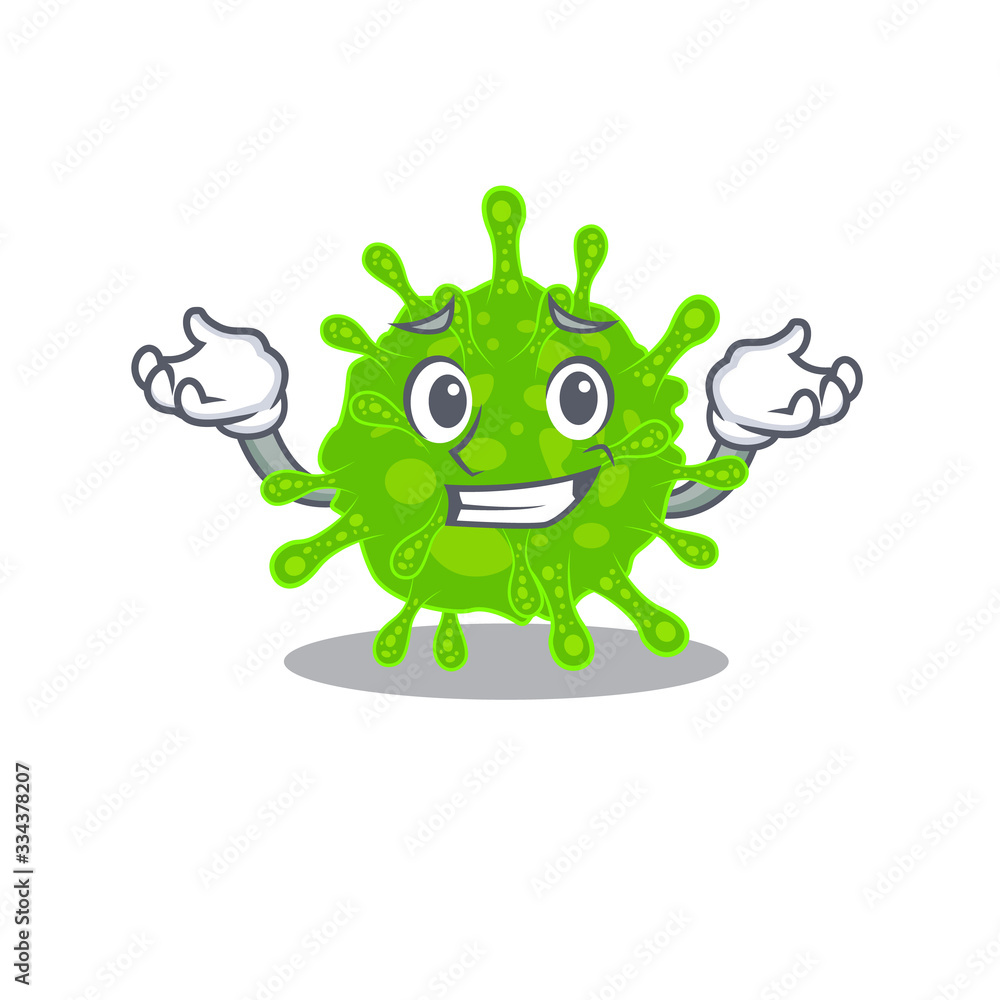 Happy face of flaviviridae mascot cartoon style Happy face of flaviviridae mascot cartoon style
