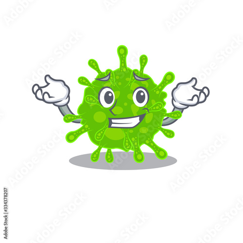 Happy face of flaviviridae mascot cartoon style