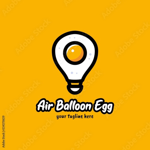 Air balloon egg logo design template