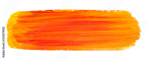 Vector orange paint texture isolated on white - acrylic banner for Your design
