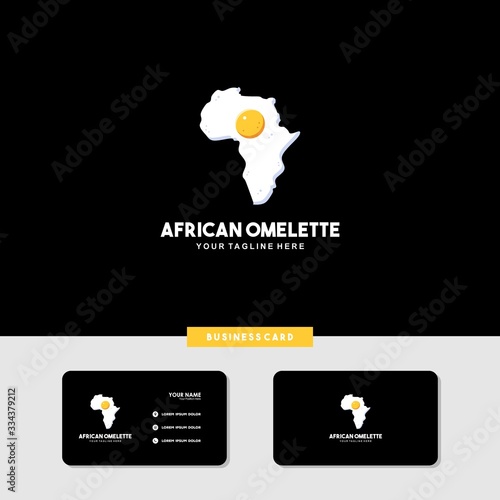 African omelette logo with business card