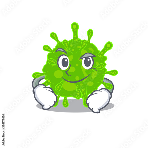 Funny flaviviridae mascot character showing confident gesture