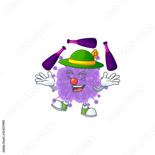 Coronavirus influenza cartoon character concept love playing Juggling