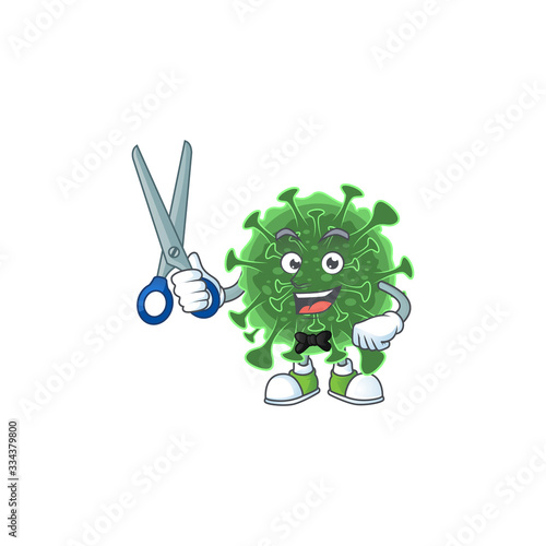 Cool Barber wuhan coronavirus mascot design style