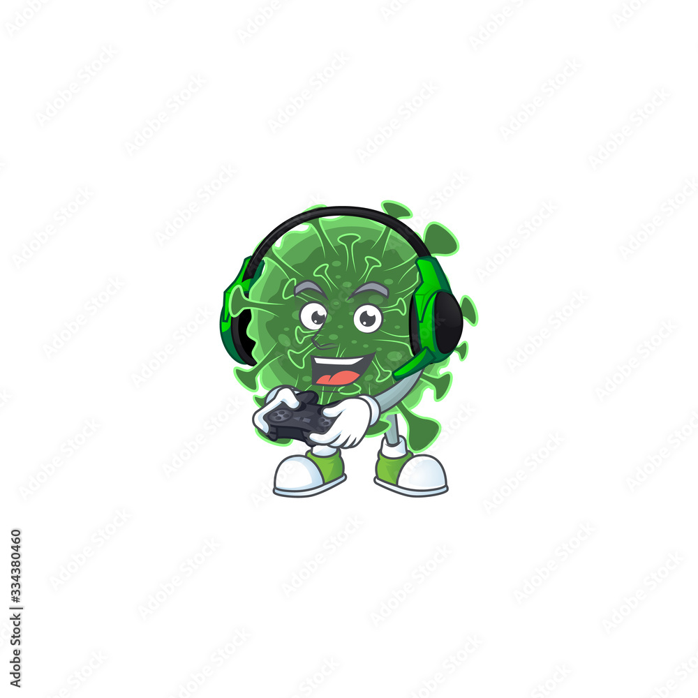 Obraz premium An adorable wuhan coronavirus in Sailor cartoon character with white hat