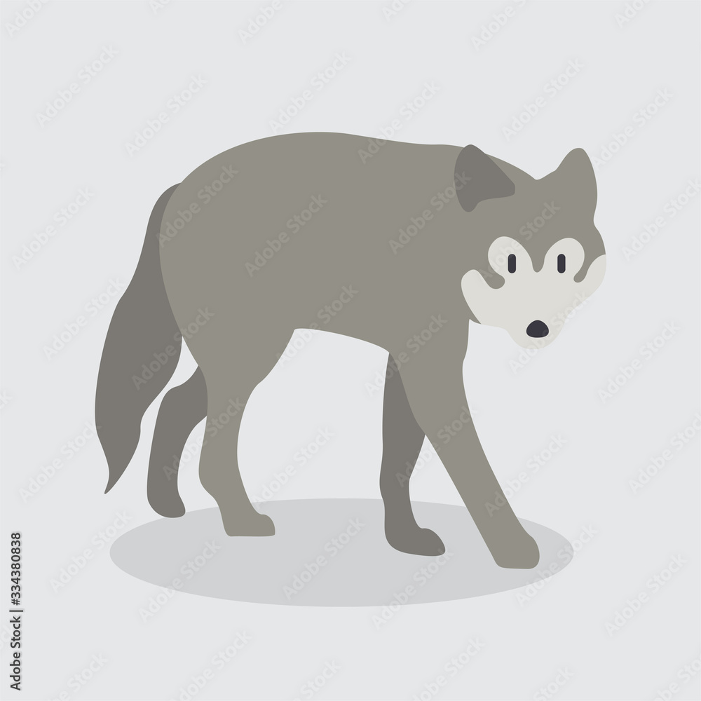 Cartoon wolf. Cute Cartoon wolf, Vector illustration on a white background. Drawing for children. Cartoon wolf. Cute Cartoon wolf, Vector illustration on a white background. Drawing for children.