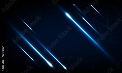 abstract technology vector background with lights dark backdrop with Arrow Light out triangle background Hitech communication