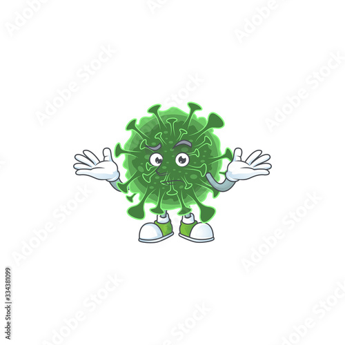 A picture of smirking wuhan coronavirus cartoon character design style