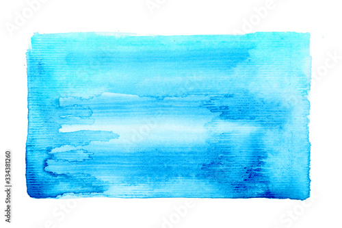 blue rectangle drawn in watercolor
