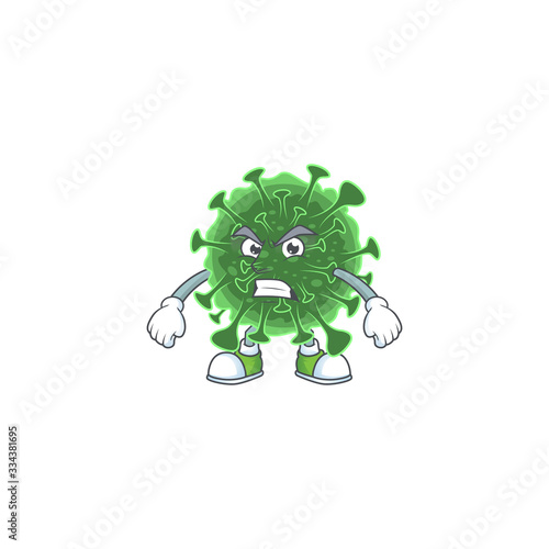 Charming wuhan coronavirus mascot design style waving hand