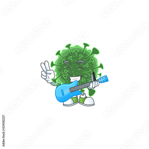Supper talented wuhan coronavirus cartoon design with a guitar