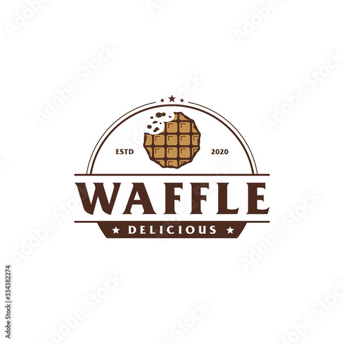 Delicious waffle badge vintage logo