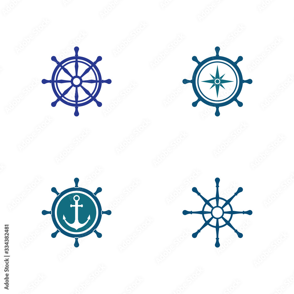 Ship wheel steering symbol vector icon Ship wheel steering symbol vector icon