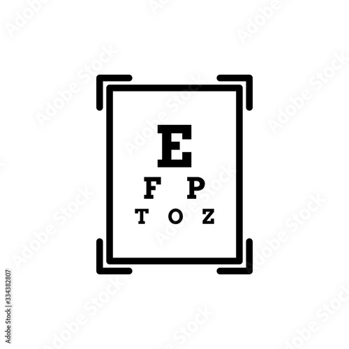 Eye test chart line art icon, Outline, linear vector
