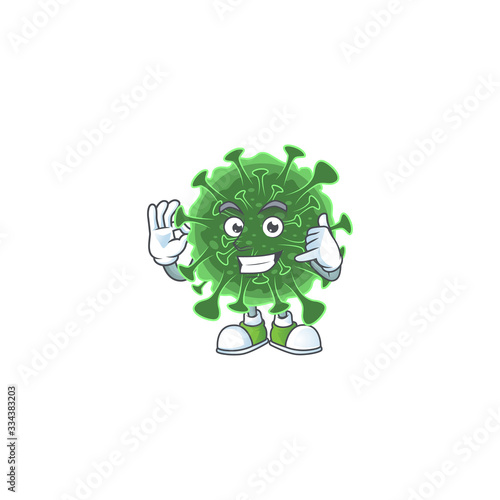 Call me funny gesture wuhan coronavirus mascot cartoon design