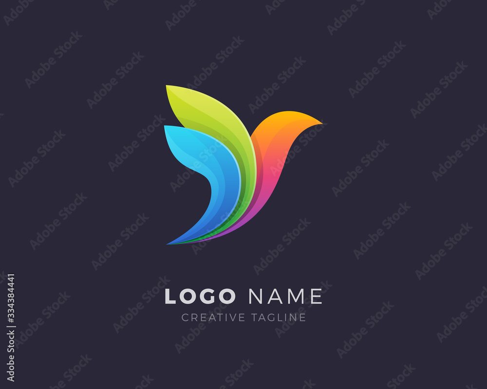 Abstract colorful bird logo Abstract colorful bird logo