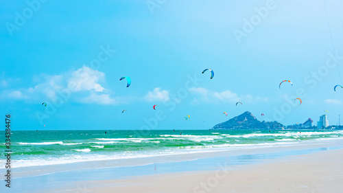 Kitesurfing Thailand Hua hin on a Sunny day
