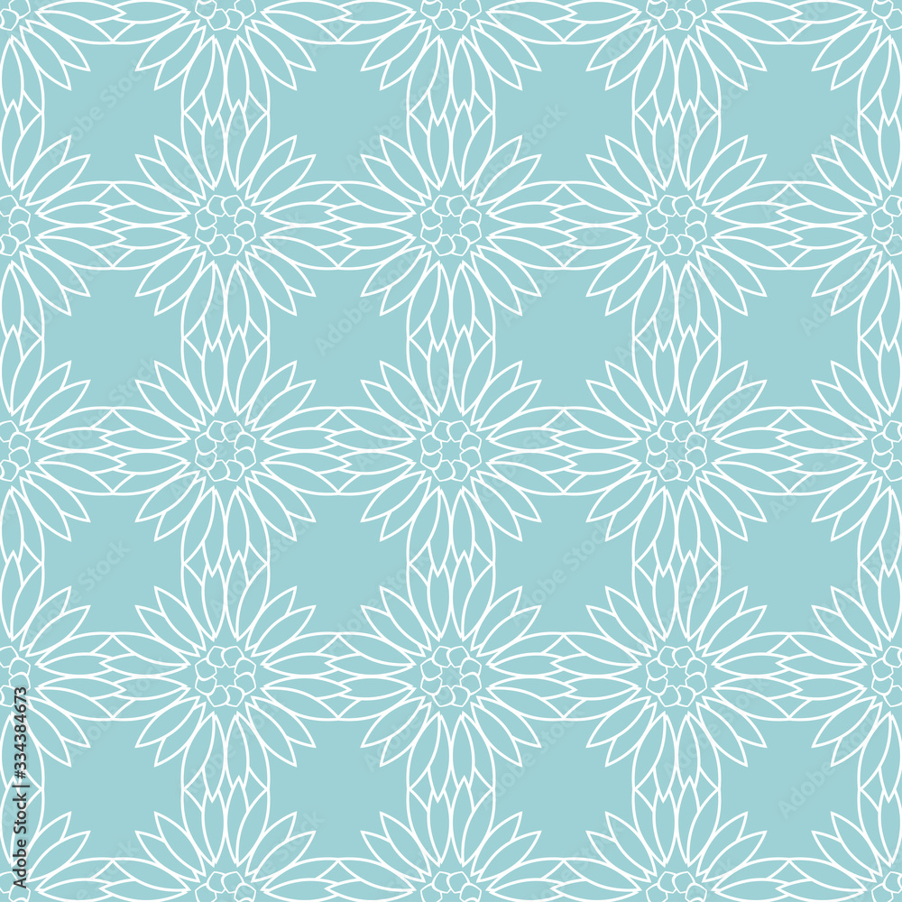Floral seamless pattern. White on blue. Textile background Floral seamless pattern. White on blue. Textile background