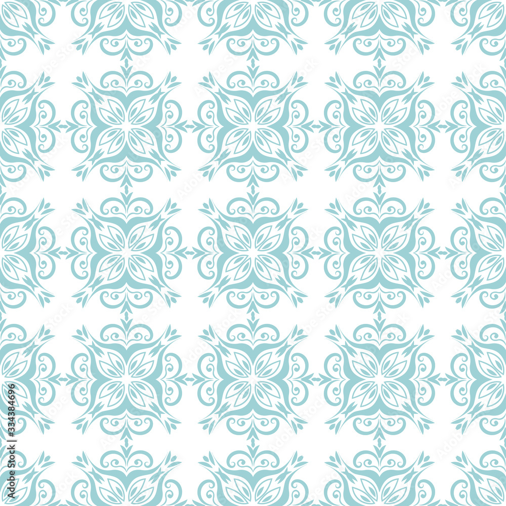 Floral seamless pattern. Blue and white background Floral seamless pattern. Blue and white background