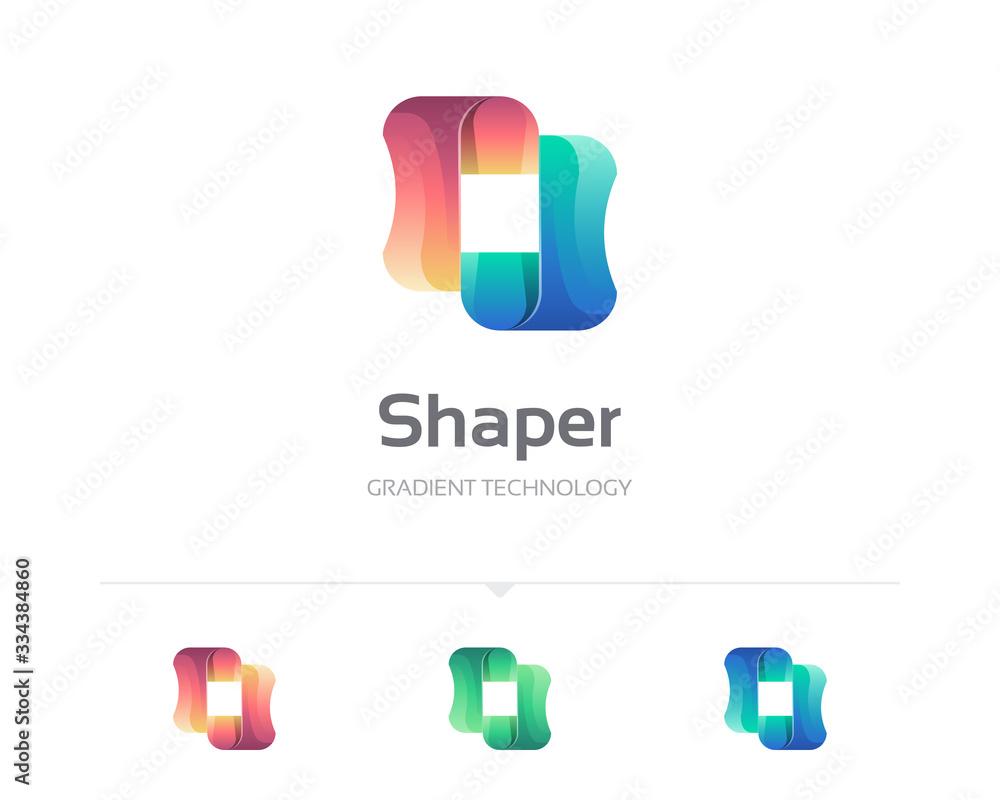 Abstract colorful square shape logo variations Abstract colorful square shape logo variations