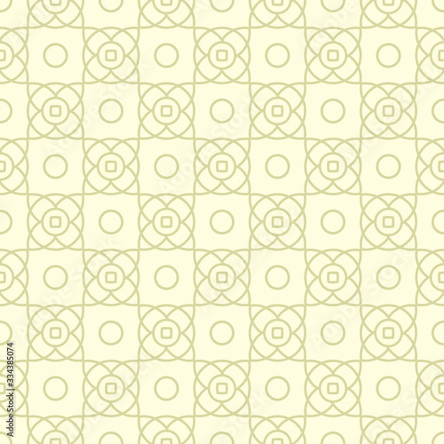 Geometric seamless pattern. Olive green background with circles