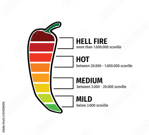 Foto chilli pepper hotness level vector graphic design illustration