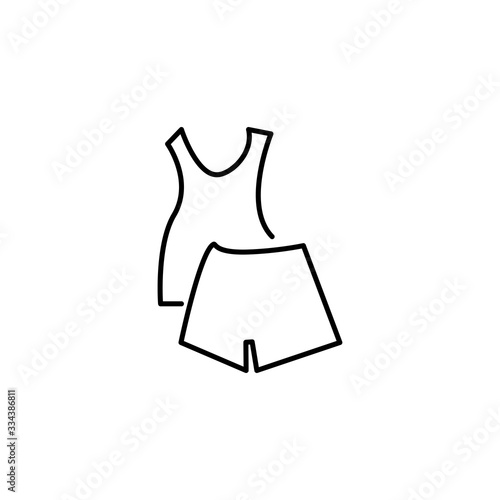 Women summer pijama icon. Clothing icon. Gym clothes sign. You can be used for several purposes like: websites, UI, UX, print templates, promotional materials, info-graphics, web and mobile phone apps