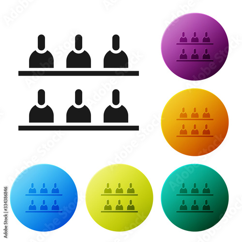 Black Jurors icon isolated on white background. Set icons in color circle buttons. Vector Illustration