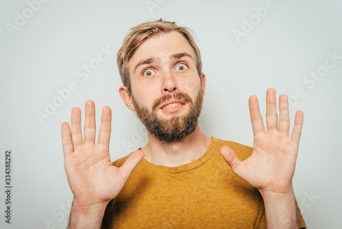 The man is afraid of fear