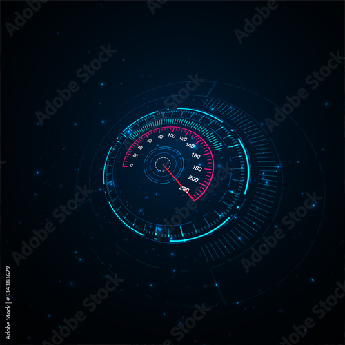 Speed motion background with speedometer car