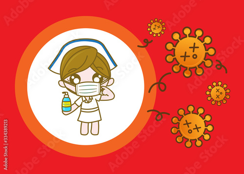 Health protection and prevention during Virus and infectious outbreak : Vector illustration